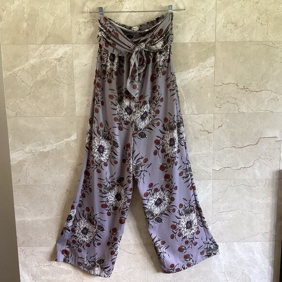 Madewell Strapless Jumpsuit NWT Floral Print Wide Leg Brunch Fall Layering Sz 00 - Picture 5 of 10